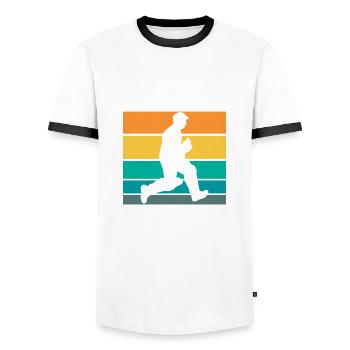 Mein Sport Ist Deine Sportliche Strafe - Männer Kontrast-T-Shirt - Weiß/Schwarz - Vorne - AI Model Female 172 light (172cm) & AI Model Male 178 dark (178cm)