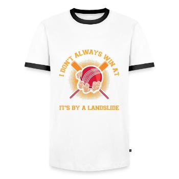 Je ne gagne pas toujours au cricket - T-shirt contrasté Homme - blanc/noir - Devant - AI Model Female 172 light (172cm) & AI Model Male 178 dark (178cm)