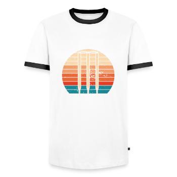 Cricket Stumps Vintage - Men's Ringer Shirt - white/black - Front - AI Model Female 172 light (172cm) & AI Model Male 178 dark (178cm)
