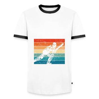 Cricket Ist Ein Lebensstil - Männer Kontrast-T-Shirt - Weiß/Schwarz - Vorne - AI Model Female 172 light (172cm) & AI Model Male 178 dark (178cm)