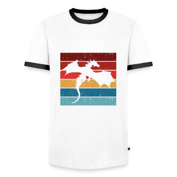 Drachen-silhouette - Männer Kontrast-T-Shirt - Weiß/Schwarz - Vorne - AI Model Female 172 light (172cm) & AI Model Male 178 dark (178cm)