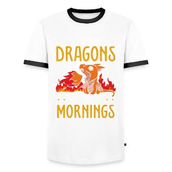 Drachen Mögen Den Morgen Nicht - Männer Kontrast-T-Shirt - Weiß/Schwarz - Vorne - AI Model Female 172 light (172cm) & AI Model Male 178 dark (178cm)