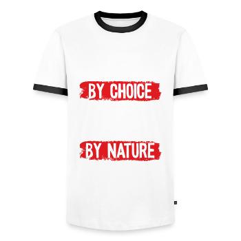 Blutspenderin Nach Wahl Her - Männer Kontrast-T-Shirt - Weiß/Schwarz - Vorne - AI Model Female 172 light (172cm) & AI Model Male 178 dark (178cm)