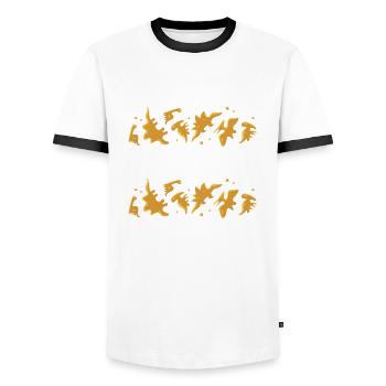 Dino Nug Life - Männer Kontrast-T-Shirt - Weiß/Schwarz - Vorne - AI Model Female 172 light (172cm) & AI Model Male 178 dark (178cm)