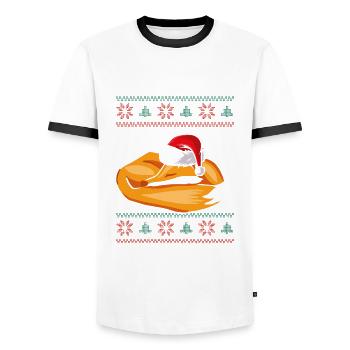 Schlafender Weihnachtsfuchs - Männer Kontrast-T-Shirt - Weiß/Schwarz - Vorne - AI Model Female 172 light (172cm) & AI Model Male 178 dark (178cm)