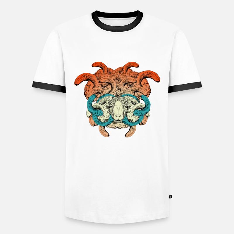 Khnum - Männer Kontrast-T-Shirt - Weiß/Schwarz
