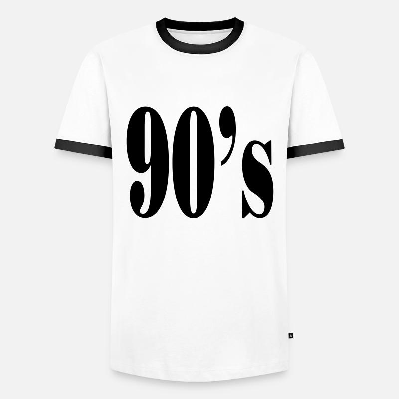 90's - Männer Kontrast-T-Shirt - Weiß/Schwarz