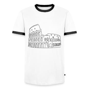 Colosseum in Rome - Men's Ringer Shirt - white/black - Front - AI Model Female 172 light (172cm) & AI Model Male 178 dark (178cm)