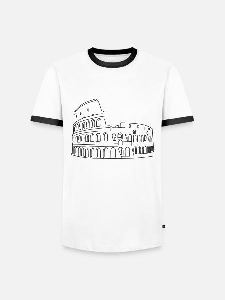 Kolosseum - Männer Kontrast-T-Shirt - Weiß/Schwarz