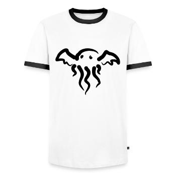 Cthulhu simple - Männer Kontrast-T-Shirt - Weiß/Schwarz - Vorne - AI Model Female 172 light (172cm) & AI Model Male 178 dark (178cm)
