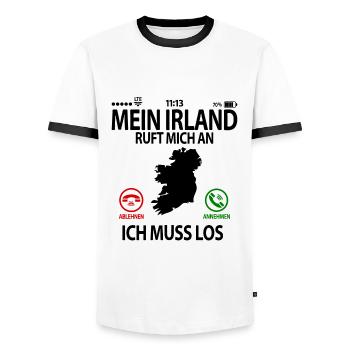 Irland Abschiedsgeschenk für Fans Liebhaber Lustig - Männer Kontrast-T-Shirt - Weiß/Schwarz - Vorne - AI Model Female 172 light (172cm) & AI Model Male 178 dark (178cm)