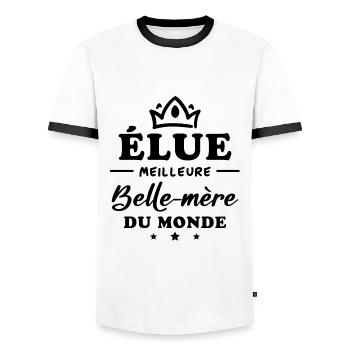 Élue meilleure belle mère du monde - T-shirt contrasté Homme - blanc/noir - Devant - AI Model Female 172 light (172cm) & AI Model Male 178 dark (178cm)