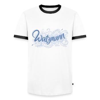 Watzmann - Men's Ringer Shirt - white/black - Front - AI Model Female 172 light (172cm) & AI Model Male 178 dark (178cm)
