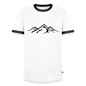 Mountain, Mountains - Men's Ringer Shirt - white/black - Front - AI Model Female 172 light (172cm) & AI Model Male 178 dark (178cm)