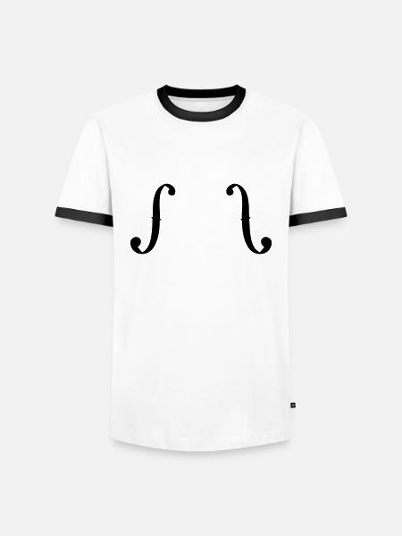 F-Loch - Männer Kontrast-T-Shirt - Weiß/Schwarz