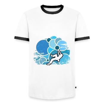 Vintage Bouldern Boulderer Klettern Kletterer - Männer Kontrast-T-Shirt - Weiß/Schwarz - Vorne - AI Model Female 172 light (172cm) & AI Model Male 178 dark (178cm)