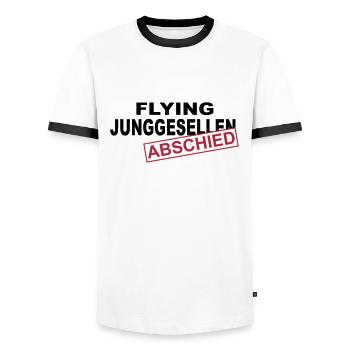 junggesellenabschied - Männer Kontrast-T-Shirt - Weiß/Schwarz - Vorne - AI Model Female 172 light (172cm) & AI Model Male 178 dark (178cm)
