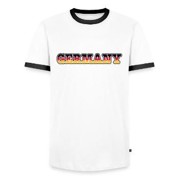 germany - Männer Kontrast-T-Shirt - Weiß/Schwarz - Vorne - AI Model Female 172 light (172cm) & AI Model Male 178 dark (178cm)