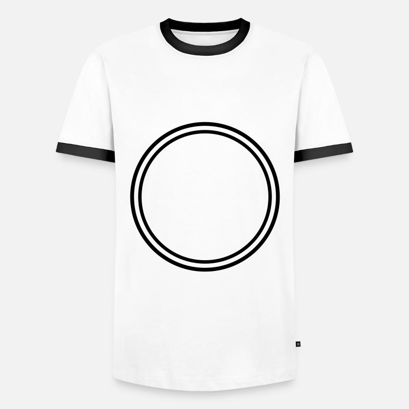 Kreis symbol - Männer Kontrast-T-Shirt - Weiß/Schwarz