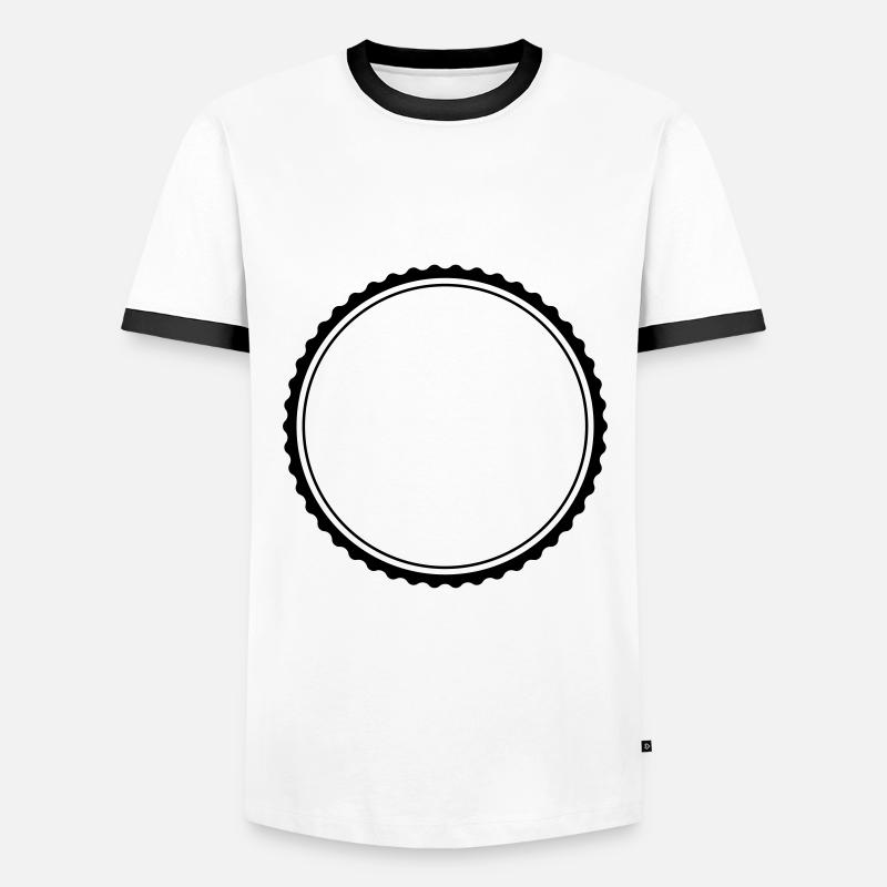 circle symbol - Men's Ringer Shirt - white/black