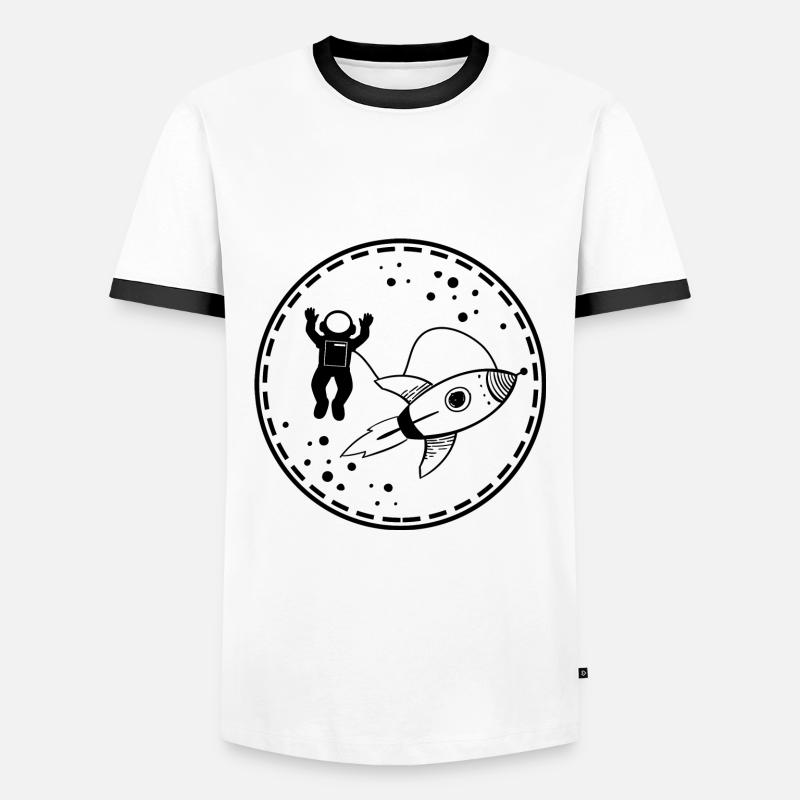Astronaut - Rocket Space Cosmos - Men's Ringer Shirt - white/black