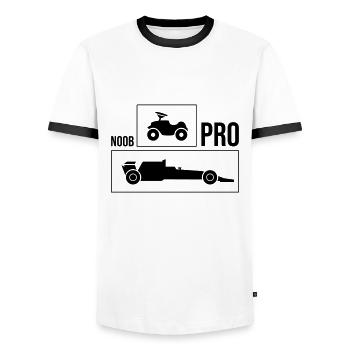 Noob vs Pro Car - Men's Ringer Shirt - white/black - Front - AI Model Female 172 light (172cm) & AI Model Male 178 dark (178cm)