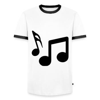 Musiknoten zeichen - Männer Kontrast-T-Shirt - Weiß/Schwarz - Vorne - AI Model Female 172 light (172cm) & AI Model Male 178 dark (178cm)