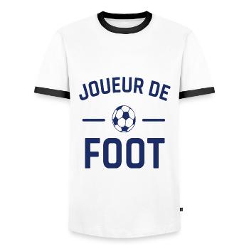 Joueur de foot humour football cadeau footballeur - T-shirt contrasté Homme - blanc/noir - Devant - AI Model Female 172 light (172cm) & AI Model Male 178 dark (178cm)
