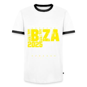 Ibiza 2025 Team - Men's Ringer Shirt - white/black - Front - AI Model Female 172 light (172cm) & AI Model Male 178 dark (178cm)