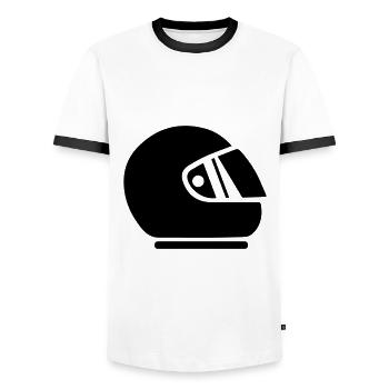 Course de barre de course - T-shirt contrasté Homme - blanc/noir - Devant - AI Model Female 172 light (172cm) & AI Model Male 178 dark (178cm)