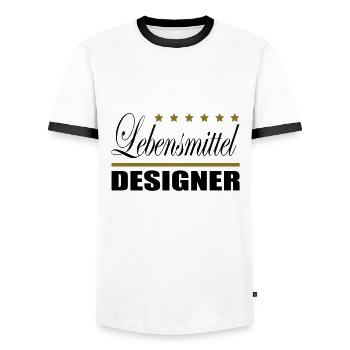 Lebensmittel Designer - Männer Kontrast-T-Shirt - Weiß/Schwarz - Vorne - AI Model Female 172 light (172cm) & AI Model Male 178 dark (178cm)