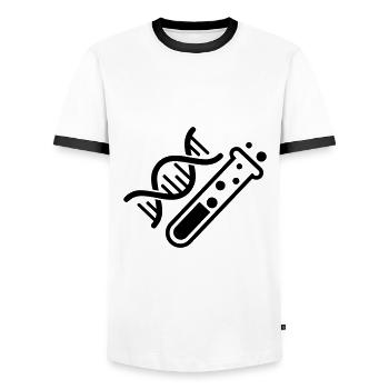 Chimie des éprouvettes - T-shirt contrasté Homme - blanc/noir - Devant - AI Model Female 172 light (172cm) & AI Model Male 178 dark (178cm)