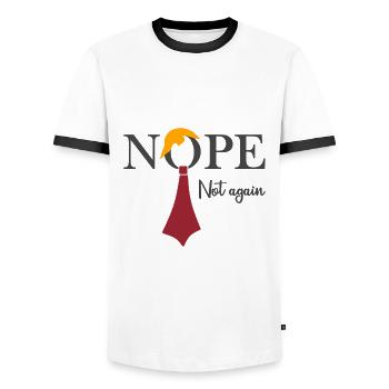 Non. Pas encore - T-shirt contrasté Homme - blanc/noir - Devant - AI Model Female 172 light (172cm) & AI Model Male 178 dark (178cm)