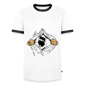 Korsika Flagge Korsika Fahne Corsica Korsischen - Männer Kontrast-T-Shirt - Weiß/Schwarz - Vorne - AI Model Female 172 light (172cm) & AI Model Male 178 dark (178cm)