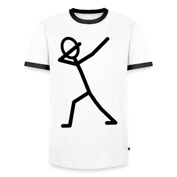 DAB DÄB Jubel Geschenkidee - Männer Kontrast-T-Shirt - Weiß/Schwarz - Vorne - AI Model Female 172 light (172cm) & AI Model Male 178 dark (178cm)