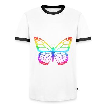 Butterfly gifts butterfly butterflies - Men's Ringer Shirt - white/black - Front - AI Model Female 172 light (172cm) & AI Model Male 178 dark (178cm)