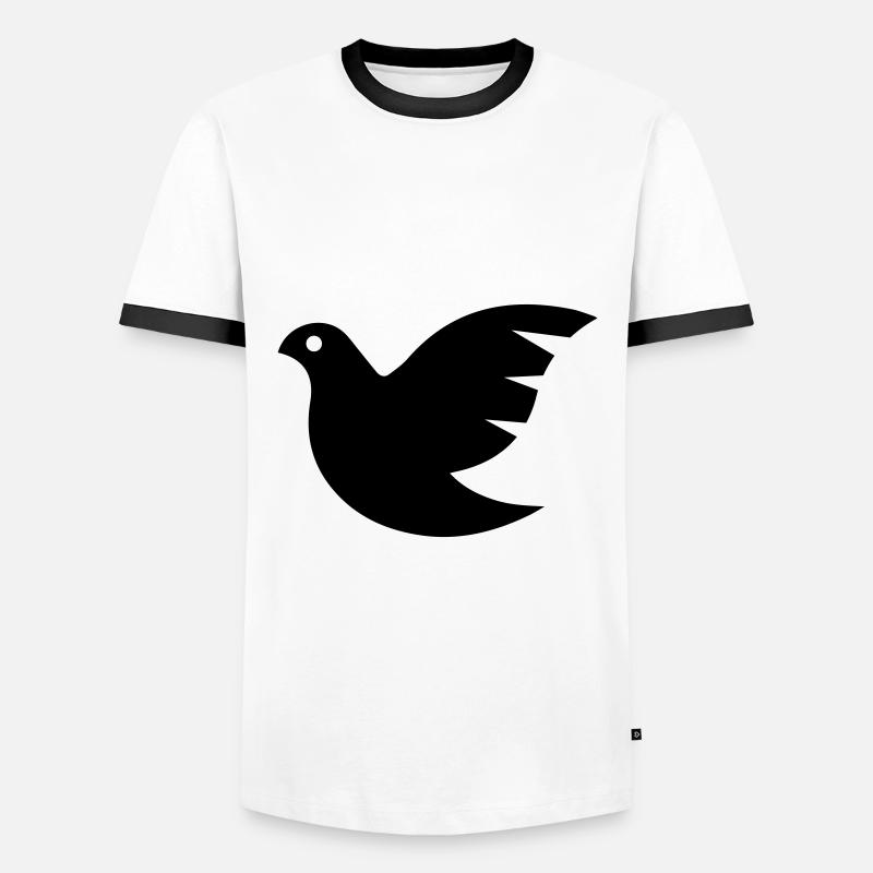 Taube symbol - Männer Kontrast-T-Shirt - Weiß/Schwarz