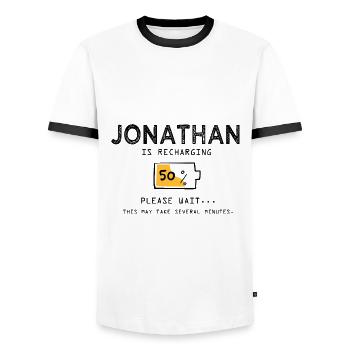 Jonathan Lustig Name Sarkastische Geschenke Name - Männer Kontrast-T-Shirt - Weiß/Schwarz - Vorne - AI Model Female 172 light (172cm) & AI Model Male 178 dark (178cm)