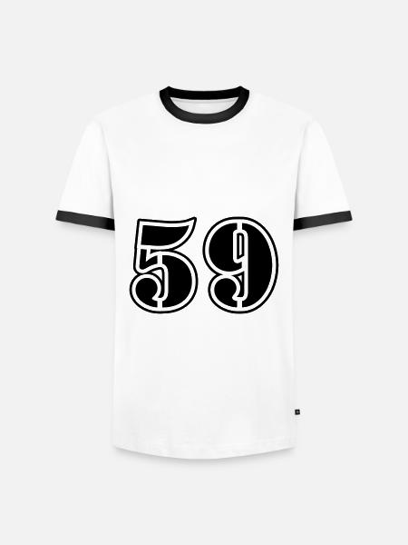 59 Number Symbol - Men's Ringer Shirt - white/black