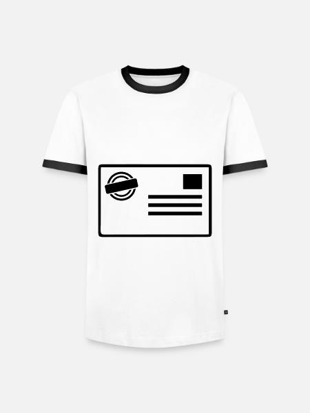 Postcard - Men's Ringer Shirt - white/black