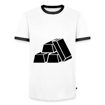 Icône Silhouette dorée - T-shirt contrasté Homme - blanc/noir - Devant - AI Model Female 172 light (172cm) & AI Model Male 178 dark (178cm)
