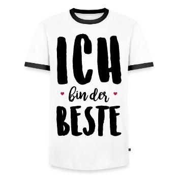 Ich bin der Beste - Männer Kontrast-T-Shirt - Weiß/Schwarz - Vorne - AI Model Female 172 light (172cm) & AI Model Male 178 dark (178cm)