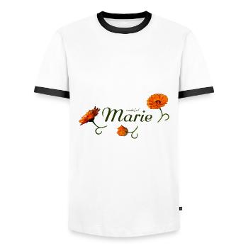 Marie Anniversaire Marie Nom Jour Marie - T-shirt contrasté Homme - blanc/noir - Devant - AI Model Female 172 light (172cm) & AI Model Male 178 dark (178cm)