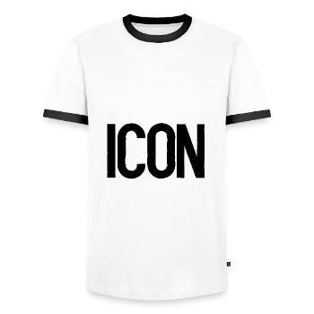 ICON lettrage de symbole - T-shirt contrasté Homme - blanc/noir - Devant - AI Model Female 172 light (172cm) & AI Model Male 178 dark (178cm)