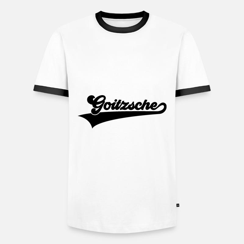 GOITZSCHE SEE GOITZSCHESEE BITTERFELD WOLFEN - Männer Kontrast-T-Shirt - Weiß/Schwarz