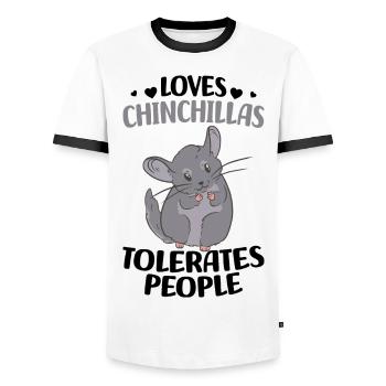 Chinchilla - T-shirt contrasté Homme - blanc/noir - Devant - AI Model Female 172 light (172cm) & AI Model Male 178 dark (178cm)