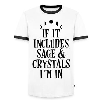 Sorcellerie - T-shirt contrasté Homme - blanc/noir - Devant - AI Model Female 172 light (172cm) & AI Model Male 178 dark (178cm)