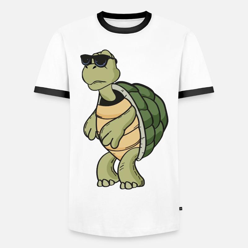 Turtle - Men's Ringer Shirt - white/black