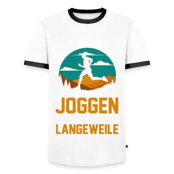 Läufer Joggen Laufen - Männer Kontrast-T-Shirt - Weiß/Schwarz - Vorne - AI Model Female 172 light (172cm) & AI Model Male 178 dark (178cm)