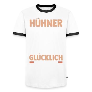 Huhn Landwirt Bauernhof Hühner - Männer Kontrast-T-Shirt - Weiß/Schwarz - Vorne - AI Model Female 172 light (172cm) & AI Model Male 178 dark (178cm)